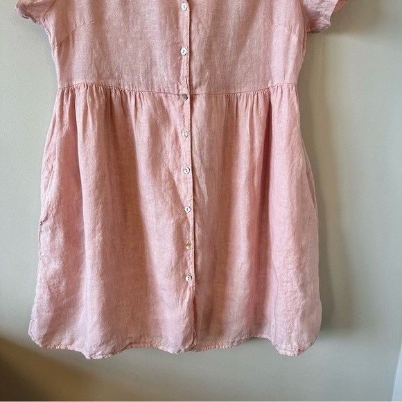 JILLIAN Harris X Priv-Linen Babydoll Button Front Mini Summer Dress (Size:Large) - Picture 10 of 12